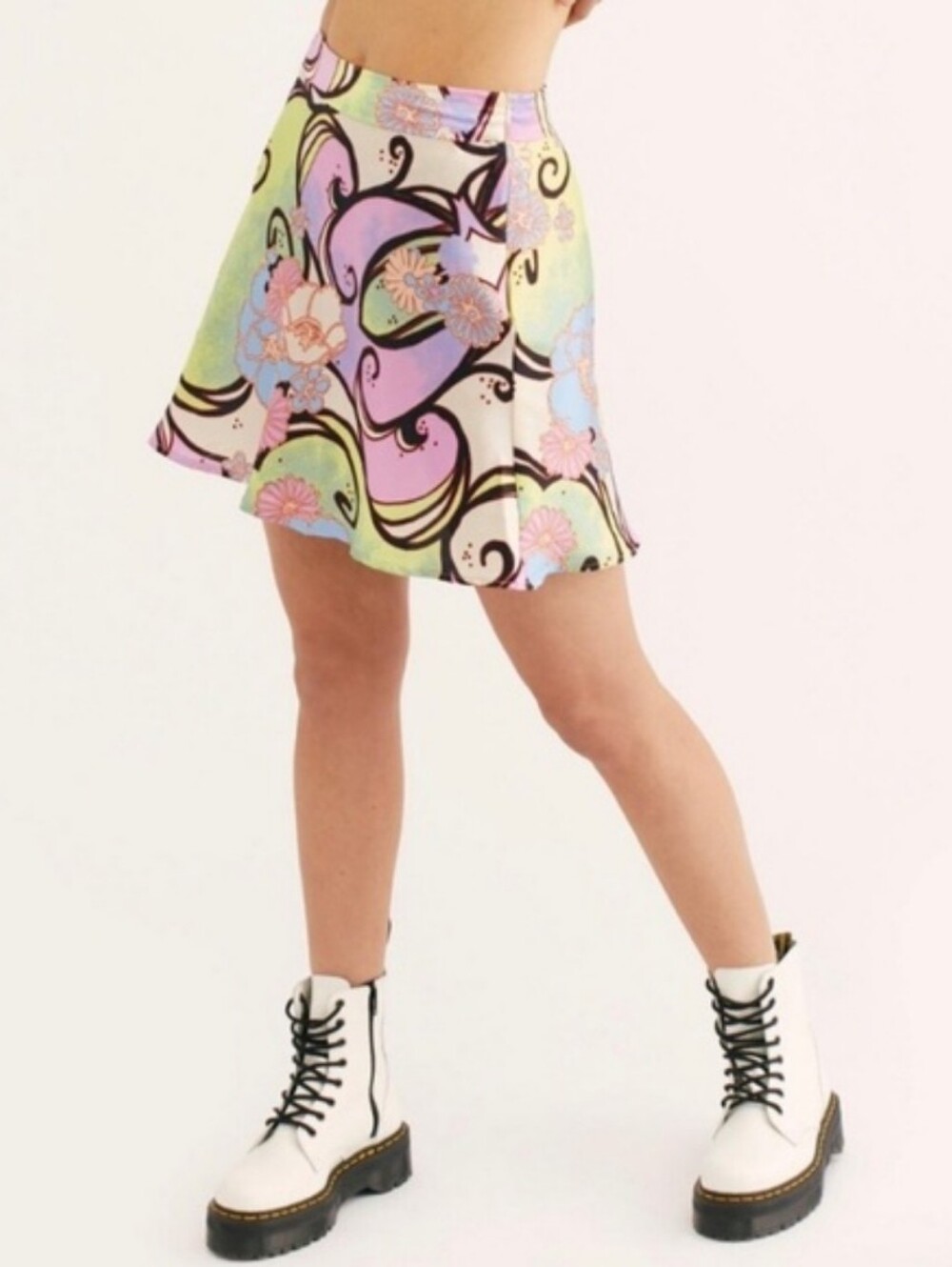 Free People Sugar And Spice Skirt Pastel Floral A-Line Skirt - Women